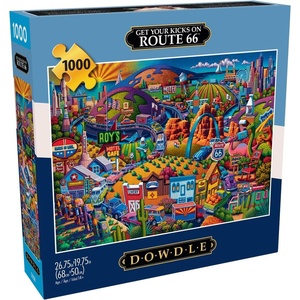 image:imageBuffalo Games Eric Dowdle Get Your Kicks on Route 66 Jigsaw Puzzle  1000 Piece Adult 2675 x 1975 in  Puzzles for Adults  Includes Reference Poster  Relaxing Game Night Activity