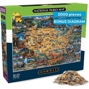 image:imageBuffalo Games Eric Dowdle National Parks Map 2000 Piece Puzzle  Large 385 x 265 in  Puzzles for Adults  Recycled Board  Reference Diagram