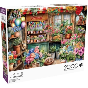image:imageBuffalo Games Jigsaw Puzzles for Adults 2000 Pieces  Tom Wood  The Flower Shop  Hard Adult Puzzle with Reference Poster Fun Unique amp Challenging for All Abilities Large 385 x 265
