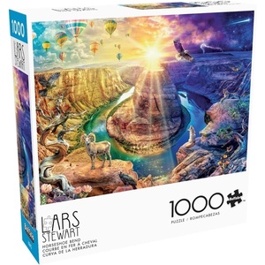 image:imageBuffalo Games Lars Stewart Horseshoe Bend Night amp Day Series 1000 Piece Jigsaw Puzzle  Multicolor 2675 x 1975 in Ages 14  Bonus Poster  High Resolution Artwork  Puzzles for Adults 1000 Pieces
