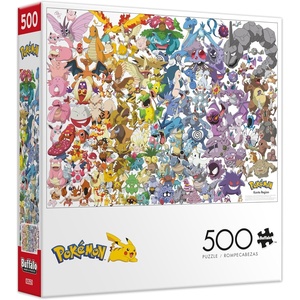 image:imageBuffalo Games Pokmon Kanto 151 500 Piece Jigsaw Puzzle  Multicolor 2125 x 15 in Rectangular  Bonus Poster Included  Precision Cut Pieces  Pokemon Gifts for Adults