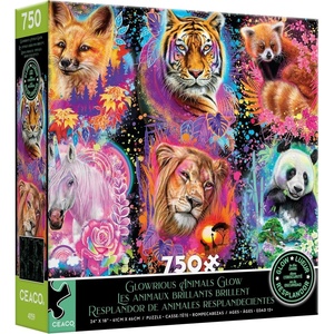 image:imageCeaco  Glow in The Dark  Glowrious Animals Glow  750 Piece Jigsaw Puzzle