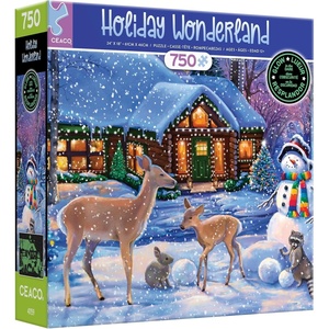 image:imageCeaco  Glow in The Dark  Holiday Wonderland  750 Piece Jigsaw Puzzle