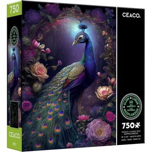 image:imageCeaco  Glow in The Dark  Peacock Glow  750 Piece Jigsaw Puzzle