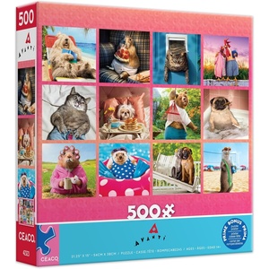 image:imageCeaco  Hilarious Animals  500 Piece Jigsaw Puzzle  Colorful Puzzle for Adults  PrecisionCut Pieces Beautiful Artwork and Hours of Relaxing Fun