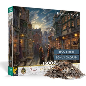image:imageCeaco  Thomas Kinkade Studios Harry Potter Diagon Alley 1500 Piece Jigsaw Puzzle with Bonus Poster