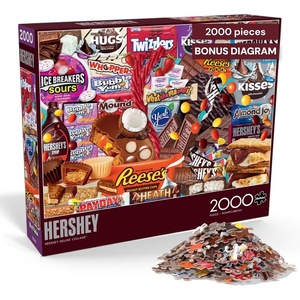 image:imagePuzzles for Adults 2000 Pieces  Buffalo Games Deluxe Collage Hersheys Jigsaw Puzzle Challenging 2000 Piece Puzzle for Adults Premium Quality with Poster