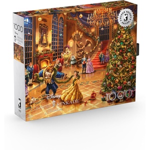 image:imageBuffalo Games  Disney  Thomas Kinkade  Beauty and The Beast Christmas Celebration  1000 Piece Silver Select Jigsaw Puzzle Holiday Puzzles for Adults  Winter Artwork Festive Fun