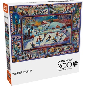 image:imageBuffalo Games  Winter Pickup  John H Burrow  300 Oversized Piece Jigsaw Puzzle  Larger Shapes  Great for Adults Seniors Kids  PrecisionCut Pieces Christmas Artwork Hours of Festive Fun