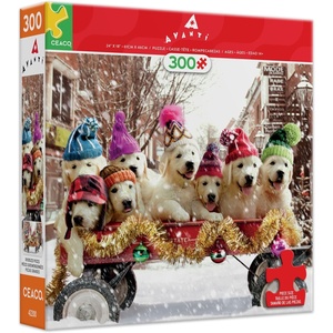 image:imageCeaco  Avanti  Puppies in a Wagon  300 Piece Puzzle for Adults  Challenging and Perfect for Game Nights  Finished Puzzle Size 2125 x 15