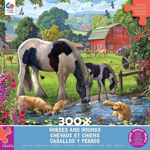 image:imageCeaco  Horses and Hounds  300 Oversized Piece Jigsaw Puzzle