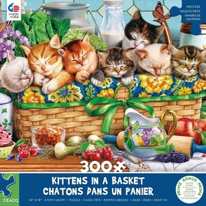 image:imageCeaco  Kittens in a Basket  300 Piece Jigsaw Puzzle