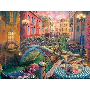 image:imageCeaco  Large Piece Jigsaw Puzzle  Ann Jasperson  Venice Canal at Dusk  Relaxing and Fun Activity for Adults