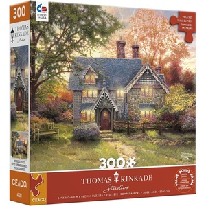 image:imageCeaco  Large Piece Jigsaw Puzzle Thomas Kinkade  Gingerbread Cottage  Relaxing and Fun Activity for Adults