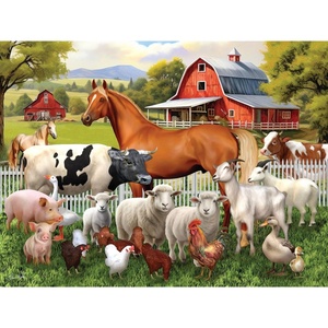 image:imageCeaco  Tom Wood  Farm Animal Friends  300 Oversized Piece Jigsaw Puzzle