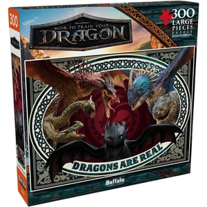 image:imageHow to Train Your Dragon Dragons are Real 300 Oversized Piece Jigsaw Puzzle Larger Shapes  Great for Adults Seniors Family Kids Easy to Grip