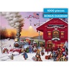 image:imageBuffalo Games  1000 Piece Jigsaw Puzzle Charles Wysocki Shops and Buggies Made in USA Premium Recycled Board Reference Diagram GiftableWhistle Stop Xmas
