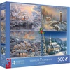 image:imageCeaco  4 in 1 Multipack  Thomas Kinkade  Holiday  4 500 Piece Jigsaw Puzzles