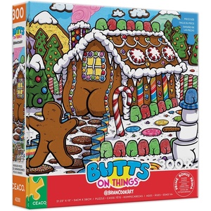 image:imageCeaco  Butts on Things  Brian Cook  Gingerbread  300 Piece Puzzle for Adults  Challenging and Perfect for Game Nights  Finished Puzzle Size 2125 x 15