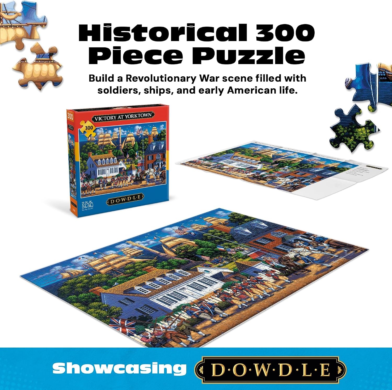 image:imageCeaco  Dowdle  Victory At Yorktown  300 Piece Jigsaw Puzzle Colorful Puzzles for Adults  PrecisionCut Pieces Beautiful Artwork and Hours of Relaxing Fun