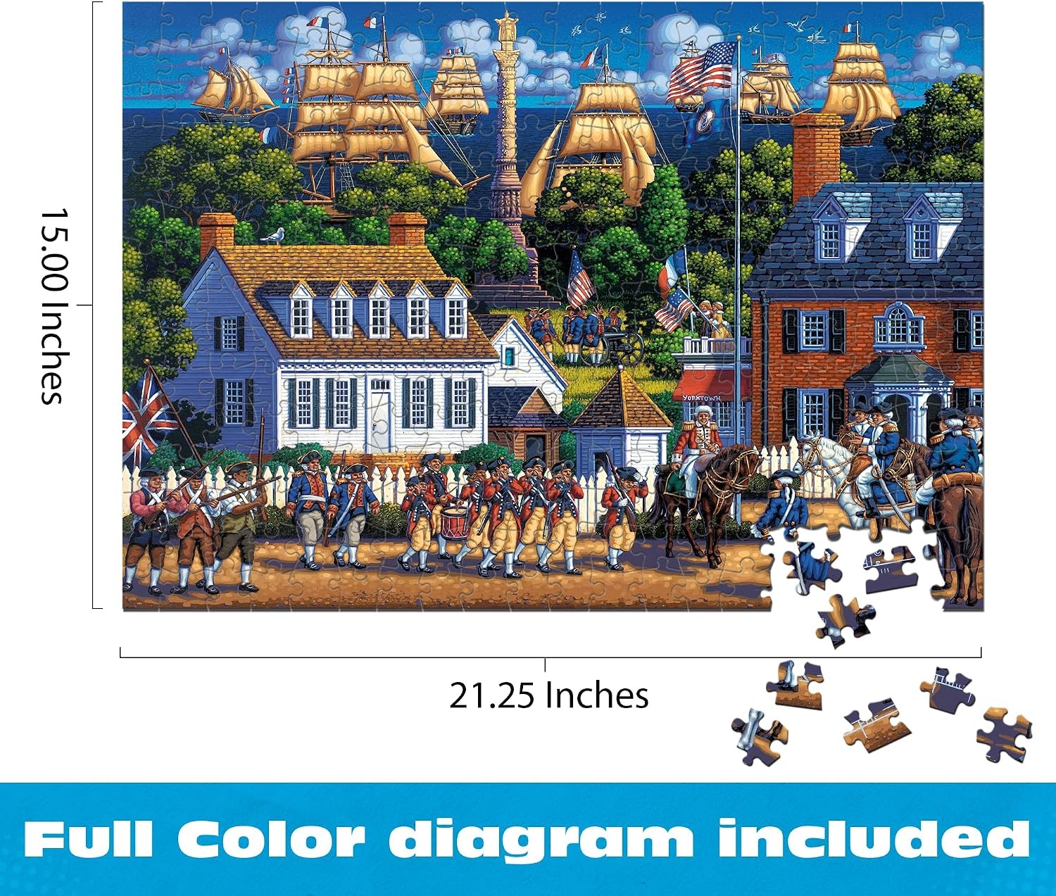 image:imageCeaco  Dowdle  Victory At Yorktown  300 Piece Jigsaw Puzzle Colorful Puzzles for Adults  PrecisionCut Pieces Beautiful Artwork and Hours of Relaxing Fun