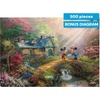 image:imageCeaco  Disney Mickey and Minnie Sweetheart Bridge 500 Piece Jigsaw Puzzle Thomas Kinkade Studios Artwork Silver Select Edition