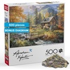 image:imageBuffalo Games  Abraham Hunter Cabin in the Highlands 500 Piece Jigsaw Puzzle Scenic Mountain Cabin Landscape