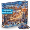 image:imageBuffalo Games  Chuck Pinson Twilight Winter Village 1000 Piece Jigsaw Puzzle for Adults Winter Scene Puzzle with Premium Blue Board amp Poster