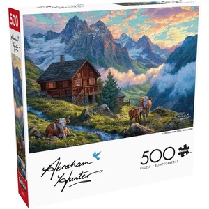 image:imageBuffalo  500 Piece Abraham Hunter Alpine Farm Jigsaw Puzzle Colorful Puzzle for Adults  PrecisionCut Pieces Beautiful Artwork and Hours of Relaxing Fun