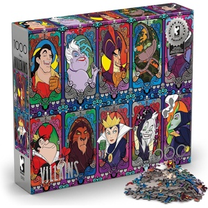 image:imageBuffalo Games  Disney Villains 1000Piece Silver Select Jigsaw Puzzle  Stained Glass Artwork  Gift Fans