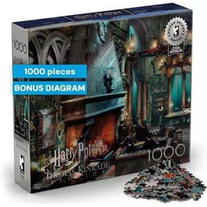 image:imageBuffalo Games  Thomas Kinkade Harry Potter Slytherin Common Room 1000Piece Jigsaw Puzzle for Adults Silver Select Foil Accents