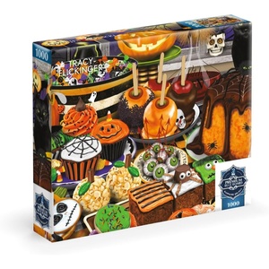 image:imageBuffalo Games  Tracey Flickinger Halloween Haul 1000 Piece Jigsaw Puzzle for Adults Spooky Dessert Puzzle with Premium Blue Board amp Poster