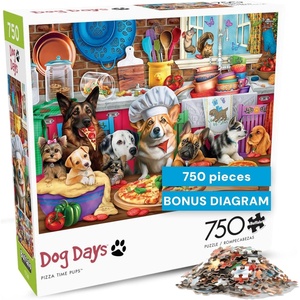 image:imageBuffalo Games  Pizza Time Pups by Brigid Ashwood 750 Piece Jigsaw Puzzle for Adults and Teens Colorful Dogs Kitchen Scene