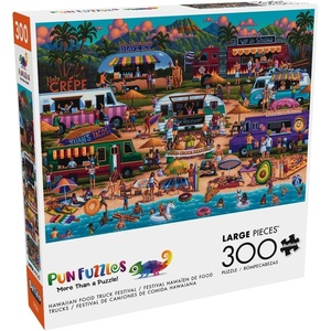 image:imageBuffalo Games  Pun Fuzzles  Hawaiian Food Truck Festival  300 Piece Jigsaw Puzzle for Adults Challenging Puzzle Perfect for Game Nights  Finished Size is 2125 x 1500