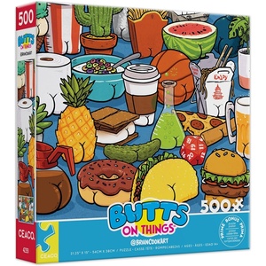 image:imageCeaco  Brian Cook  Butts on Things  500 Piece Jigsaw Puzzle  Colorful Puzzle for Adults  PrecisionCut Pieces Beautiful Artwork and Hours of Relaxing Fun24 x 18