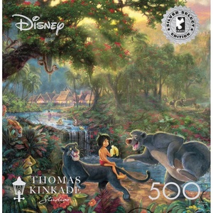 image:imageBuffalo Games  Thomas Kinkade Disney  The Jungle Book  500 Piece Puzzle  Silver Select Officially Licensed Recycled Board Finished Size 2125 x 15 in Includes Poster Giftable Drawer Box