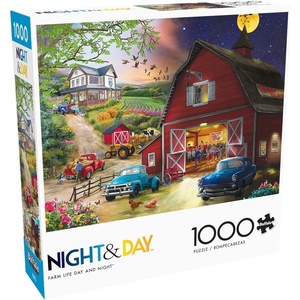 image:imageBuffalo Games  Bigelow Illustrations  Farm Life Day and Night  1000 Piece Jigsaw Puzzle for Adults Challenging Puzzle Perfect for Game Nights  Finished Size is 2675 x 1975