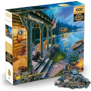 image:imageBuffalo Games  Darrell Bush  Moonlight Lodge  1000 Piece Jigsaw