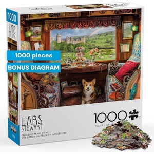 image:imageBuffalo Games  Lars Stewart England Train View 1000 Piece Jigsaw Puzzle