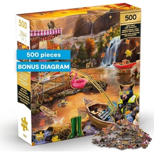 image:imageBuffalo Games Jeff Haynie Animal Campers Jigsaw Puzzle 500 Piece Puzzle