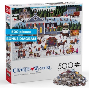 image:imageBuffalo Games  Churchyard Christmas Charles Wysocki 500 PC Jigsaw Puzzle